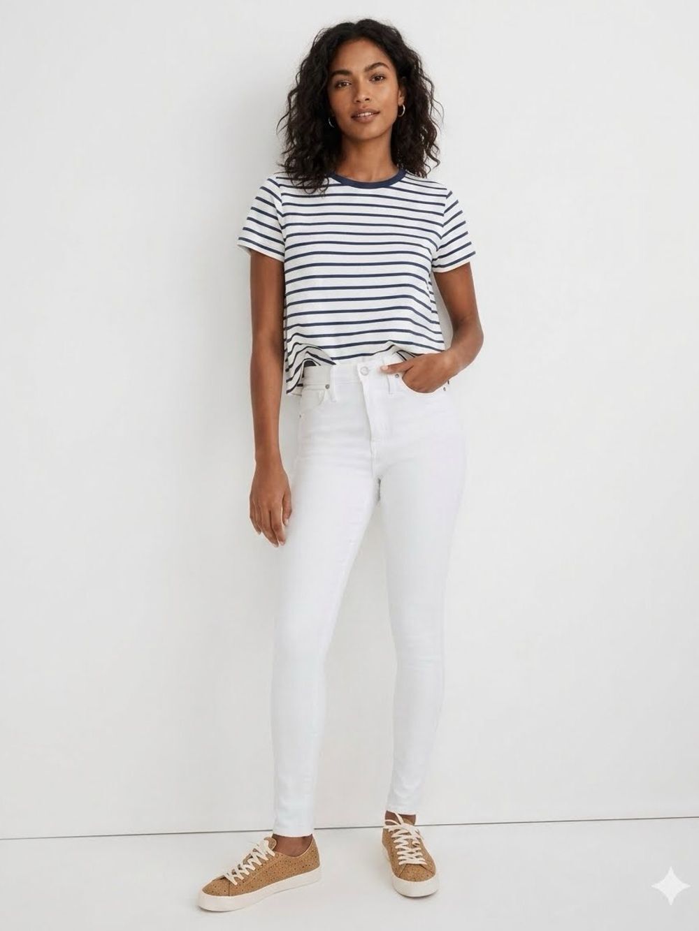 Madewell 10" High-Rise Skinny Jeans in Pure White